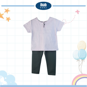 Cotton Kurta Short Sleeve Shirt & Pants Set (Baby Boy) - 0-6 months, Purple