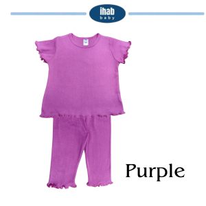 Pink Cotton Blouse & Pants Set (0-24 months) - 18-24 months, Purple