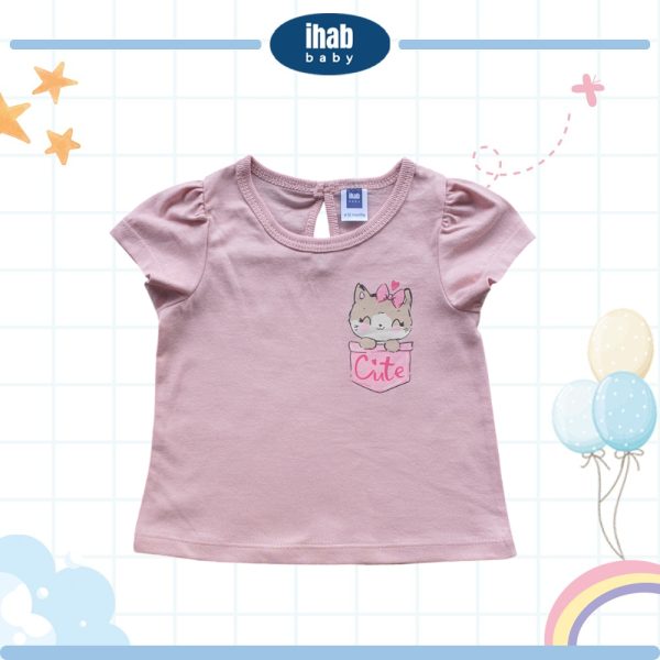 Pink Cat Print Short Sleeve T-Shirt (0-36 months) - Image 3