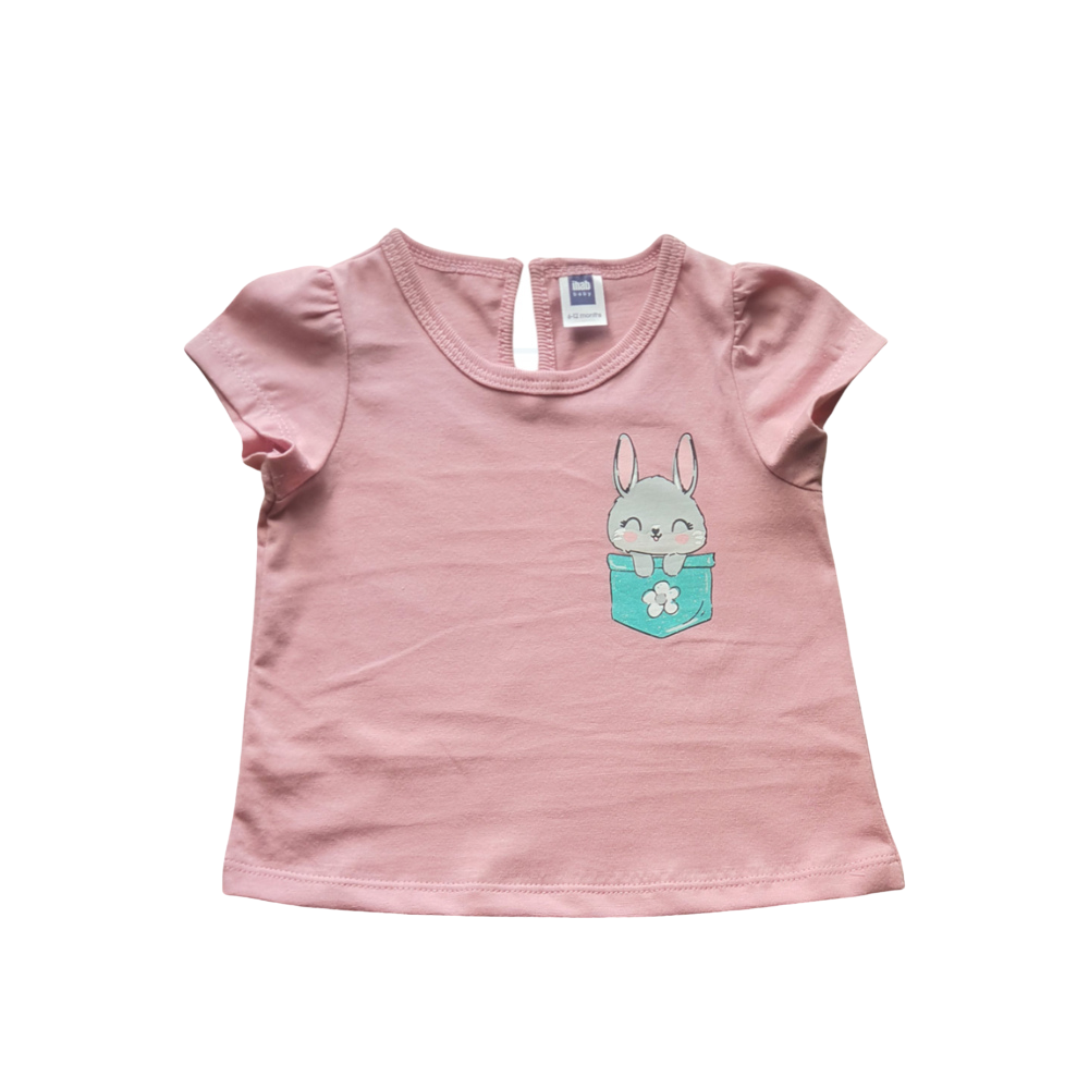 White Rabbit Print Girl Short Sleeve T-Shirt - Image 3