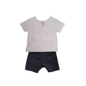 Cotton Short Sleeve Shirt & Pants Set - 0-6 months, Red Brown