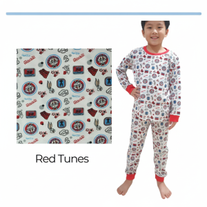 Kids Pyjamas Set - Sleepwear - 12-18 months, Red Tunes