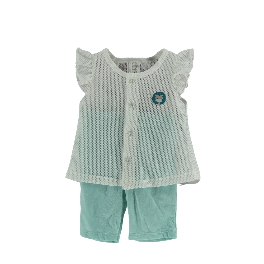 Pink Eyelet Girl Blouse & Pants Set - Image 6