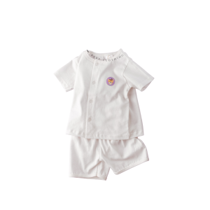 Unisex Cotton Baby Short Sleeve Suit & Shorts - 3-6 months, White