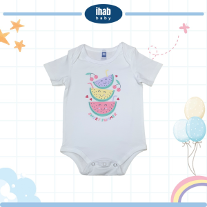 Unisex Short Sleeve Cotton Romper (0-18 months) - 0-6 months, White