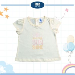 Animal Print Cotton T-Shirt (0-24 months) - 0-6 months, Yellow