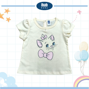 Baby Girl Printed Cotton T-Shirt (0-24 months) - 0-6 Months, Yellow
