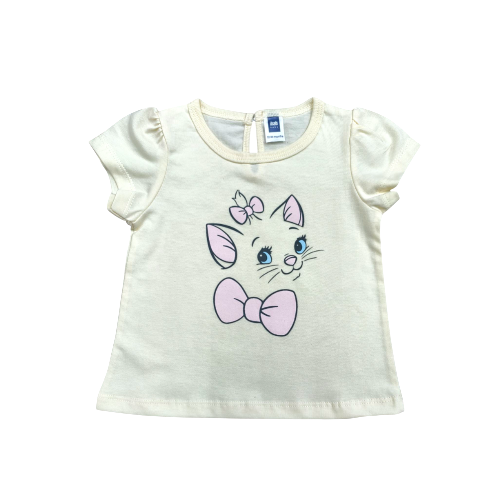 Printed Cotton Short Sleeve Baby Girl T-Shirt - Image 2