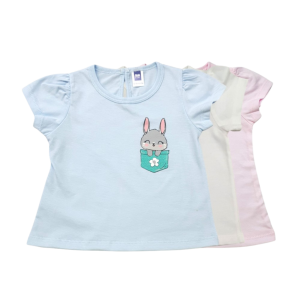 Toddler Girl Cotton Short Sleeve Rabbit T-Shirt (3-5yrs)