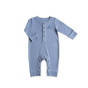 Cotton Long Sleeve Jumpsuit - Blue, 12-18 month