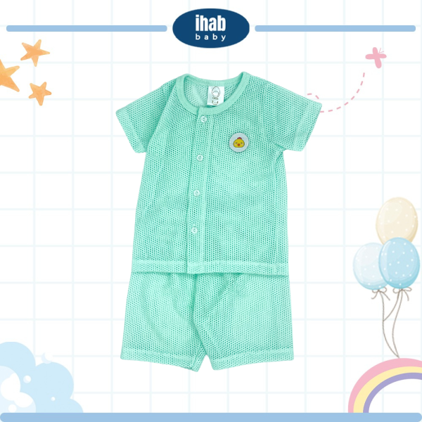 Unisex Eyelet Cotton Short Sleeve Set (3-18 months) - Image 5