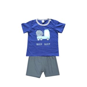 Baby Short Sleeve T-Shirt & Shorts Set - 0-6 Months, Dark blue