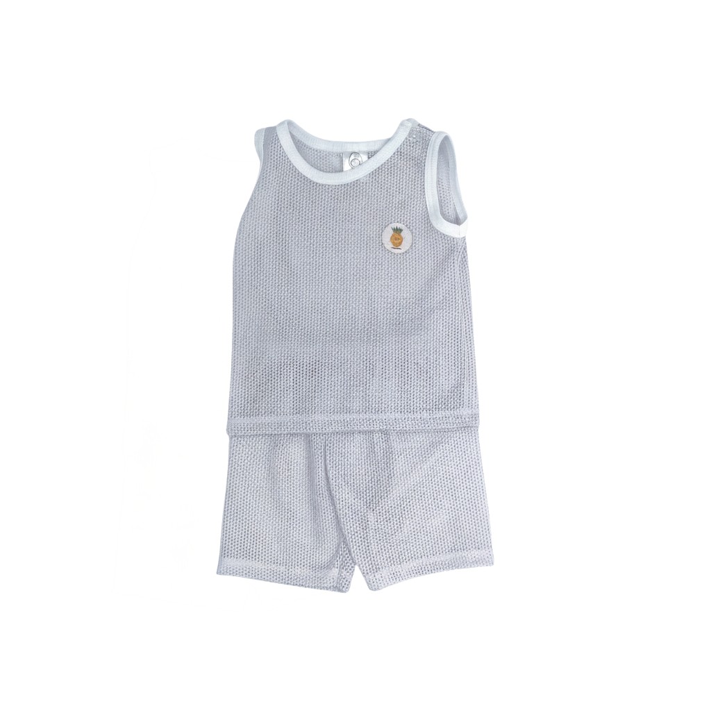White Eyelet Singlet & Short Pants Set - Image 2
