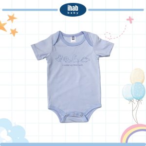 Unisex Short Sleeve Cotton Romper (0-18 months) - 0-6 months, Indigo