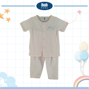 Unisex Cotton Short Sleeve Suit & Long Pants (0-18 months) - 3-6 months, Lt Scarlet