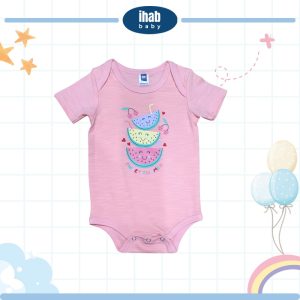 Unisex Short Sleeve Cotton Romper (0-18 months) - 0-6 months, Scarlet