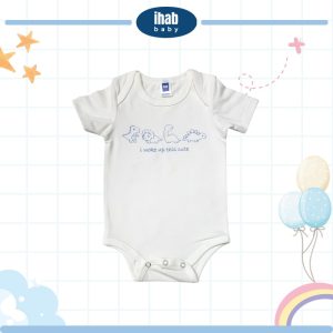 Unisex Short Sleeve Cotton Romper (0-18 months) - 0-6 months, White